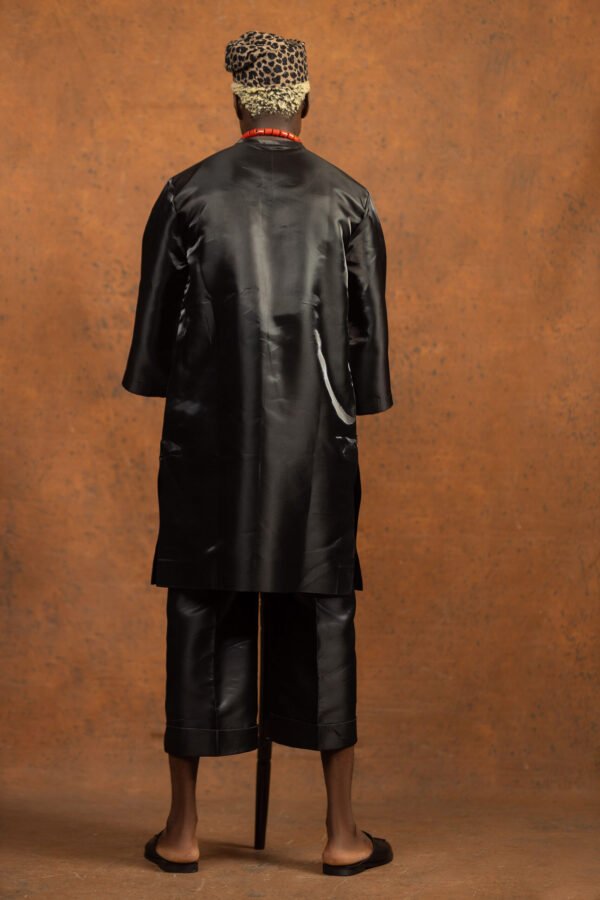 Black Embroidered Jumper and Shorts Set - Image 4